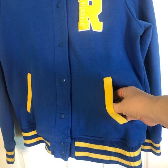 Riverdale High Archie Cheer Girls Varsity Jacket Blue & Yellow Women's Large - Picture 3 of 12